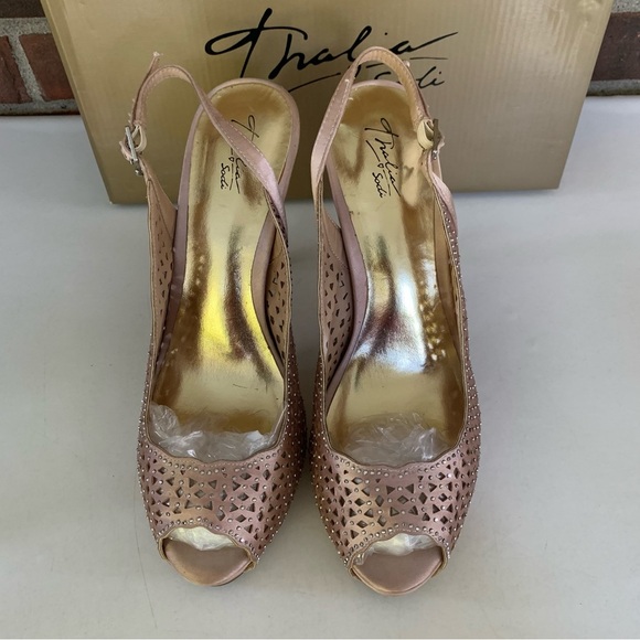 Thalia Sodi Cace2F Champagne Peep Toe Platform Pump Women’s US 9 M - Picture 4 of 9
